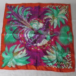 Hermes Silk Handkerchief  Peacock design